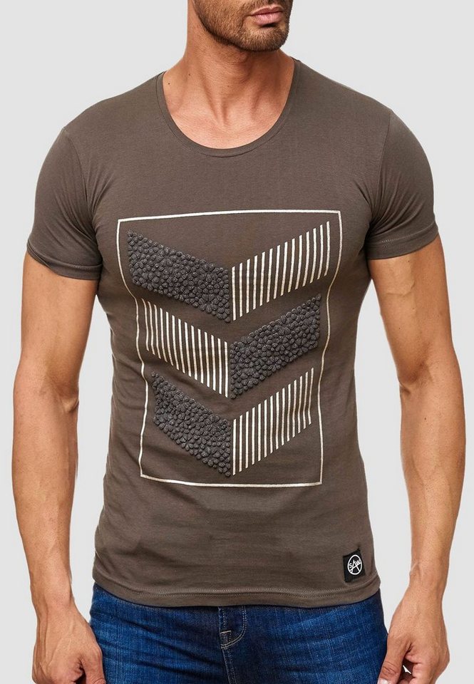 Egomaxx T-Shirt T Shirt 3D Print Short Sleeve Shirt H2160 (1-tlg) 2160 in Olive von Egomaxx