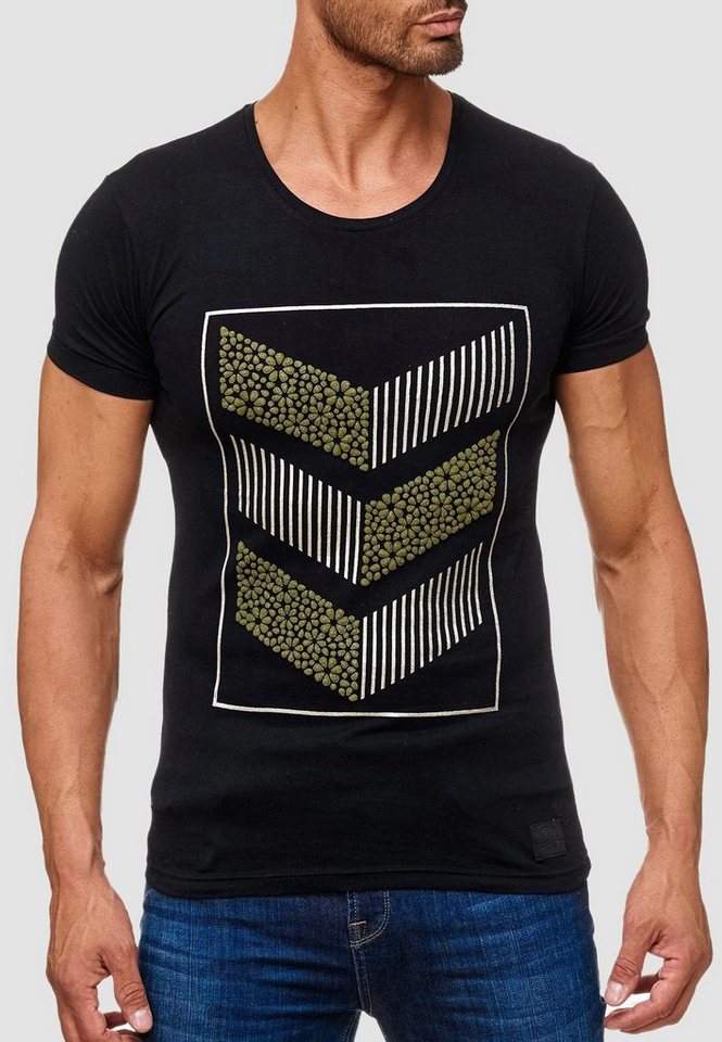 Egomaxx T-Shirt T Shirt 3D Print Short Sleeve Shirt H2160 (1-tlg) 2160 in Schwarz von Egomaxx