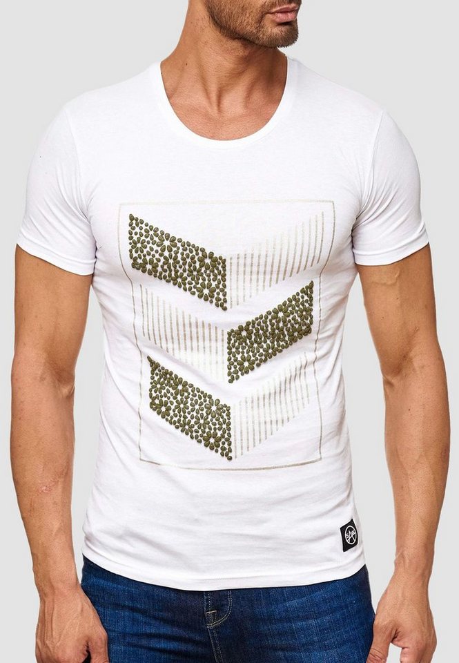 Egomaxx T-Shirt T Shirt 3D Print Short Sleeve Shirt H2160 (1-tlg) 2160 in Weiß von Egomaxx