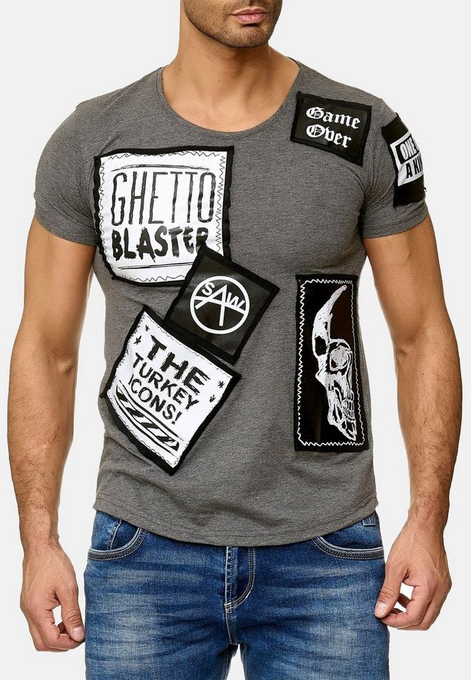 Egomaxx T-Shirt T Print Motiv Patch Aufnäher H2010 (1-tlg) GHETTO BLASTER von Egomaxx