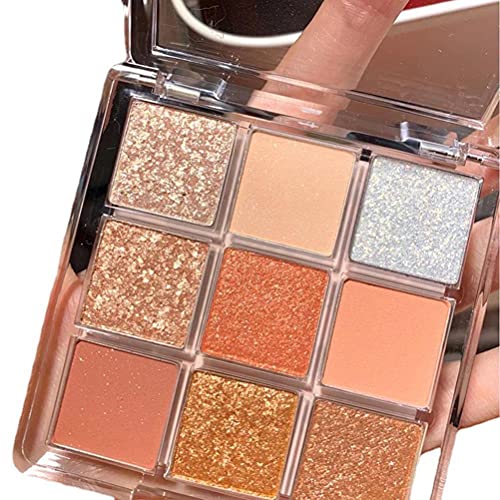 9 Farben Lidschatten-Palette Make-up Matte Lidschatten-Palette Glänzendes Glitzer-Lidschatten-Set Langlebige Wasserdichte Augenkosmetik (B) von Egujiwa