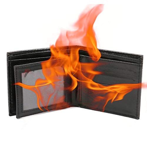 Egujiwa Neuheit Magical Trick Flame Fire Wallet - Big Flame Magician Trick für Stage Street Show (Schwarz) von Egujiwa