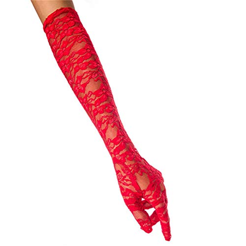Egurs Damen Lang Lace Handschuhe Braut Hochzeit Spitze Handschuhe Opera Fest Party Handschuhe Kostüm Accessoires Rot Egurs Damen Lang Lace Handschuhe Braut Hochzeit Spitze Handschuhe Opera Fest Party Handschuhe Kostüm Accessoires Rot von Egurs