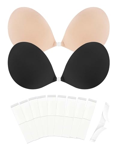 Egussi Klebe BH Push Up, Trägerloser für Frauen, Wiederverwendbarer Unsichtbarer Rückenloser, Selbstkleber BHS für Rückenloses Kleid von Egussi
