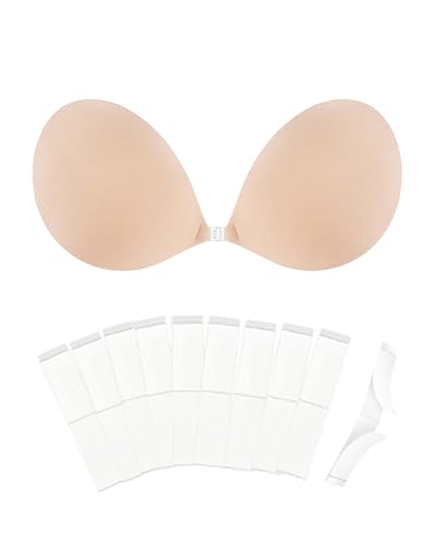 Egussi Klebe BH Push Up, Trägerloser für Frauen, Wiederverwendbarer Unsichtbarer Rückenloser, Selbstkleber BHS für Rückenloses Kleid von Egussi