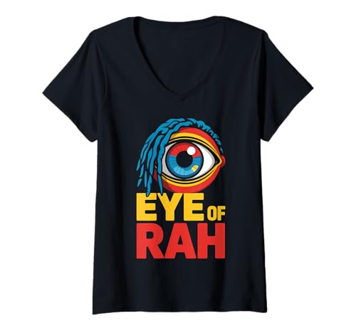 Damen Das Auge von Rah Meme T-Shirt mit V-Ausschnitt Damen Das Auge von Rah Meme T-Shirt mit V-Ausschnitt von Egyptian Symbol Meme Culture Tees Gifts
