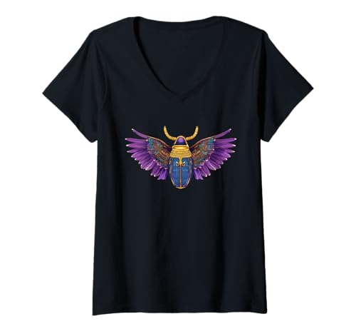 Damen Skarabäus Käfer | Skarabäus Insekt Bug Ägypten Mythologie T-Shirt mit V-Ausschnitt Damen Skarabäus Käfer | Skarabäus Insekt Bug Ägypten Mythologie T-Shirt mit V-Ausschnitt von Egyptian ancient Scarab Beetle Apparel