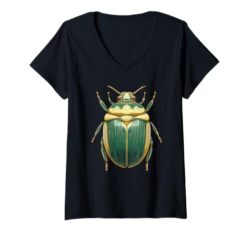 Damen Skarabäus Käfer | Skarabäus Insekt Bug Ägypten Mythologie T-Shirt mit V-Ausschnitt Damen Skarabäus Käfer | Skarabäus Insekt Bug Ägypten Mythologie T-Shirt mit V-Ausschnitt von Egyptian ancient Scarab Beetle Apparel