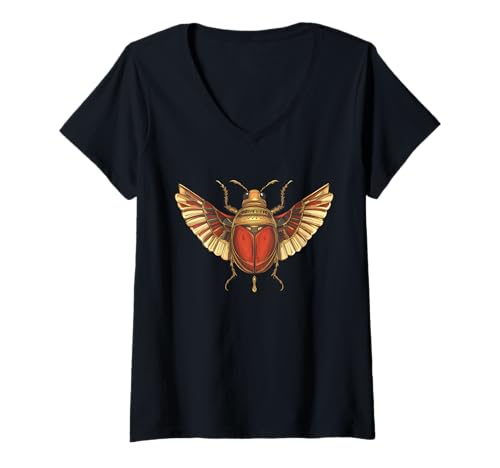 Damen Skarabäus Käfer | Skarabäus Insekt Bug Ägypten Mythologie T-Shirt mit V-Ausschnitt Damen Skarabäus Käfer | Skarabäus Insekt Bug Ägypten Mythologie T-Shirt mit V-Ausschnitt von Egyptian ancient Scarab Beetle Apparel