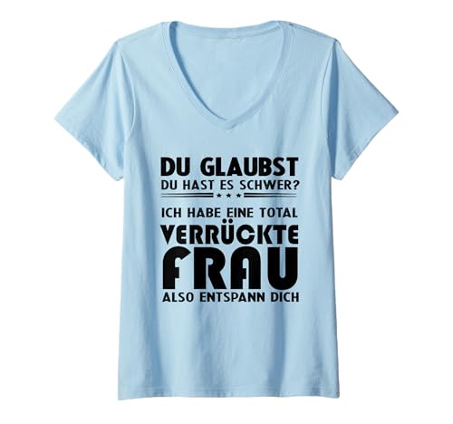 Damen Hetz Mich Nicht Ich Liebe Meine Ehefrau Verrückte kostüme T-Shirt mit V-Ausschnitt Damen Hetz Mich Nicht Ich Liebe Meine Ehefrau Verrückte kostüme T-Shirt mit V-Ausschnitt von Ehe witze Hetz mich nicht Verrückte kostüme frauen