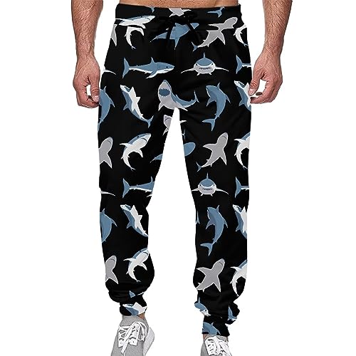 Eheartsgir Damen-Jogginghose, hohe Taille, Workout, Yoga, Jogginghose, Kordelzug, leicht, lockere Hose mit Taschen, Sea Shark, L Eheartsgir Damen-Jogginghose, hohe Taille, Workout, Yoga, Jogginghose, Kordelzug, leicht, lockere Hose mit Taschen, Sea Shark, L von Eheartsgir