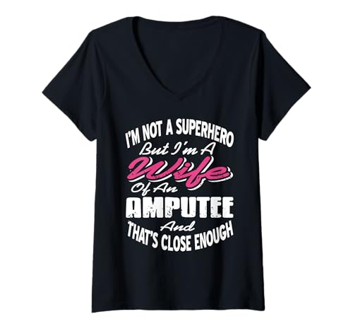Damen Ehefrau eines Amputierten Heldinnenstolz T-Shirt mit V-Ausschnitt Damen Ehefrau eines Amputierten Heldinnenstolz T-Shirt mit V-Ausschnitt von Ehefrau Humor Unterstützt Kraft und Liebe