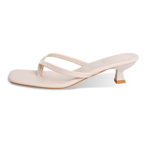 Ehoomely Damen-Sandalen mit Kätzchen-Absätzen, quadratisch, offener Zehenbereich, Flip-Flop-Absatz, modisch, lässig, 5,1 cm, Beige, 42 EU Ehoomely Damen-Sandalen mit Kätzchen-Absätzen, quadratisch, offener Zehenbereich, Flip-Flop-Absatz, modisch, lässig, 5,1 cm, Beige, 42 EU von Ehoomely