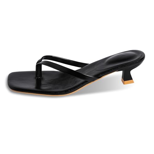 Ehoomely Damen-Sandalen mit Kätzchen-Absätzen, quadratisch, offener Zehenbereich, Flip-Flop-Absatz, modisch, lässig, 5,1 cm, Schwarz, 42 EU Ehoomely Damen-Sandalen mit Kätzchen-Absätzen, quadratisch, offener Zehenbereich, Flip-Flop-Absatz, modisch, lässig, 5,1 cm, Schwarz, 42 EU von Ehoomely