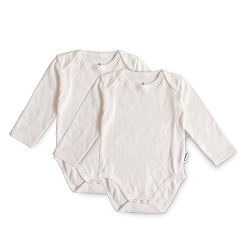 Ehrenkind® Baby-Body 2er Set | 100% Bio-Baumwolle | mit Knöpfen | Standard 100 by OEKO-TEX Body Baby | Baby Body langarm | 2x Natur Gr. 74/80 von Ehrenkind