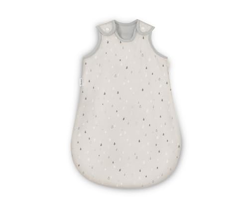 Ehrenkind® Babyschlafsack | Rund 2.5 TOG | Bio-Baumwolle | Ganzjahres Schlafsack Gr. 50/56 | Natur-Graue Tropfen | Oeko-Tex | Winter und Sommer für Kinder von Ehrenkind