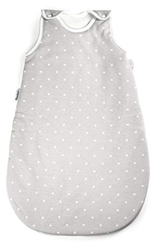 Ehrenkind® Babyschlafsack | Schlafsack Rund 2.5 TOG | Bio-Baumwolle | Ganzjahres Schlafsack Baby Gr. 62/68 Farbe Grau mit weißen Punkten | Oeko-Tex | Schlafsack winter und Sommer Schlafsack Kinder von Ehrenkind