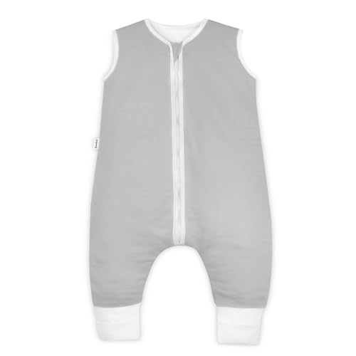 Ehrenkind® Babyschlafsack | Schlafsack mit Füßen 2.5 TOG | Bio-Baumwolle | Ganzjahres Schlafsack Baby Gr. 80 Farbe Hellgrau | Oeko-Tex | Schlafsack winter und Sommer Schlafsack Kinder von Ehrenkind