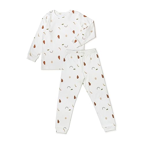 Ehrenkind® Schlafanzug Kinder | 100% Bio-Baumwolle | Unisex | Standard 100 by Oeko-TEX | 110/116 Natur-Gemustert Interlock | Pyjama Jungen und Mädchen | Schlafanzug lang von Ehrenkind