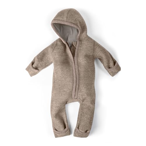 Ehrenkind® WALKOVERALL | Baby Wollwalk-Overalls aus Natur Schurwolle mit Reißverschluss | Walk Wolle Woll-Anzug für Kleinkind und Baby | Beige Gr. 62/68 von Ehrenkind