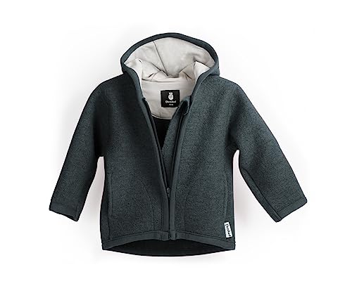 Ehrenkind® Walkjacke | Jacke für Kind aus Natur Schurwolle mit Reißverschluss | Walk Jacke für Baby | Anthrazit Gr. 110/116 von Ehrenkind