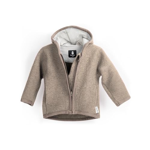 Ehrenkind® Walkjacke | Jacke für Kind aus Natur Schurwolle mit Reißverschluss | Walk Jacke für Baby | Beige Gr. 98/104 von Ehrenkind