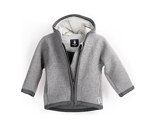 Ehrenkind® Walkjacke | Jacke für Kind aus Natur Schurwolle mit Reißverschluss | Walk Jacke für Baby | Grau Gr. 122/128 von Ehrenkind