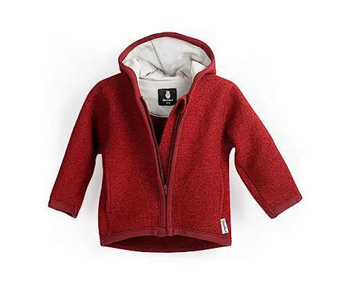 Ehrenkind® Walkjacke | Jacke für Kind aus Natur Schurwolle mit Reißverschluss | Walk Jacke für Baby | Rot Gr. 110/116 von Ehrenkind