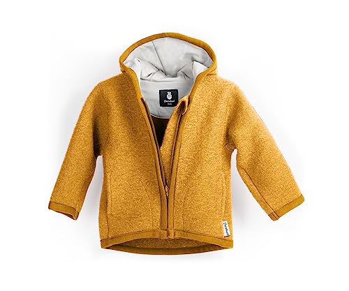 Ehrenkind® Walkjacke | Jacke für Kind aus Natur Schurwolle mit Reißverschluss | Walk Jacke für Baby | Safran Gr. 110/116 von Ehrenkind