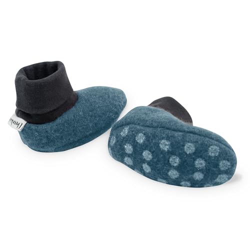 Ehrenkind® Walkschuhe | Krabbelschuhe Babys | Bio-Wolle & Bio-Baumwolle | Standard 100 by Oeko-TEX | Blau 23/24 | Baby Schuhe von Ehrenkind