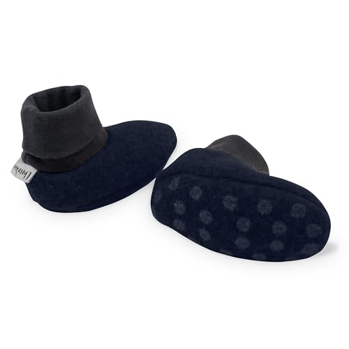 Ehrenkind® Walkschuhe | Krabbelschuhe Babys | Bio-Wolle & Bio-Baumwolle | Standard 100 by Oeko-TEX | Dunkelblau 21/22 | Baby Schuhe von Ehrenkind