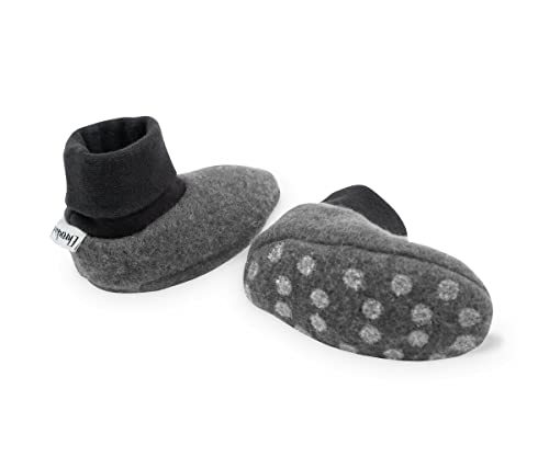 Ehrenkind® Walkschuhe | Krabbelschuhe Babys | Bio-Wolle & Bio-Baumwolle | Standard 100 by Oeko-TEX | Hellgrau 17/18 | Baby Schuhe von Ehrenkind