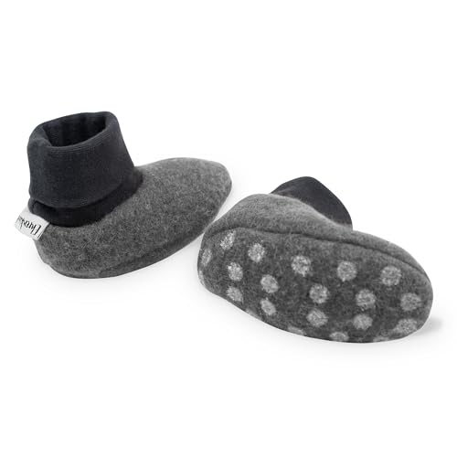Ehrenkind® Walkschuhe | Krabbelschuhe Babys | Bio-Wolle & Bio-Baumwolle | Standard 100 by Oeko-TEX | Hellgrau 17/18 | Baby Schuhe von Ehrenkind