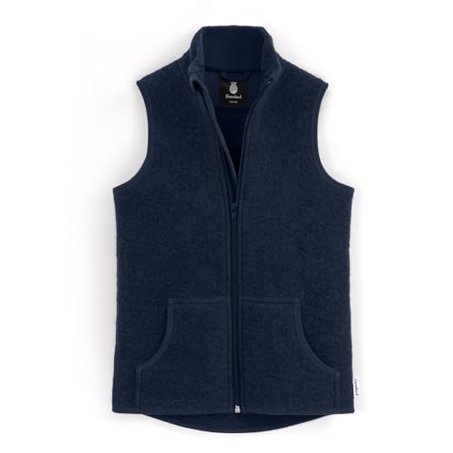 Ehrenkind ® Walkweste für Kinder aus Bio-Schurwolle | Kinderweste Gr. 98/104 | Weste Kinder in Dunkelblau für Mädchen und Jungen | Kinderkleidung | Baby Weste von Ehrenkind