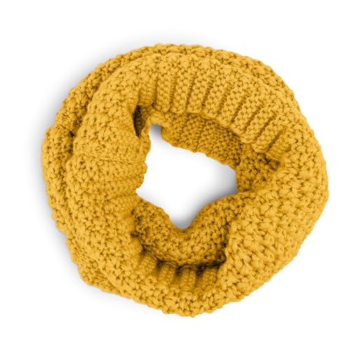 Ehrenkind Schlauchschal Kinder aus 100 % Merinowolle | Grobstrick, Mulesingfrei, Atmungsaktiv & Warm | Nahtloser Loopschal, Halstuch Jungen & Mädchen | Safran von Ehrenkind