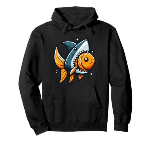 Goldfisch mit Haifischflosse, Hustler Motivation Kinder Pullover Hoodie Goldfisch mit Haifischflosse, Hustler Motivation Kinder Pullover Hoodie von Ehrgeizfäden schleifen Kultur