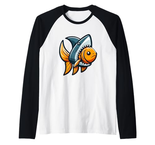 Goldfisch mit Haifischflosse, Hustler Motivation Kinder Raglan Goldfisch mit Haifischflosse, Hustler Motivation Kinder Raglan von Ehrgeizfäden schleifen Kultur