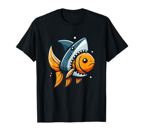 Goldfisch mit Haifischflosse, Hustler Motivation Kinder T-Shirt Goldfisch mit Haifischflosse, Hustler Motivation Kinder T-Shirt von Ehrgeizfäden schleifen Kultur