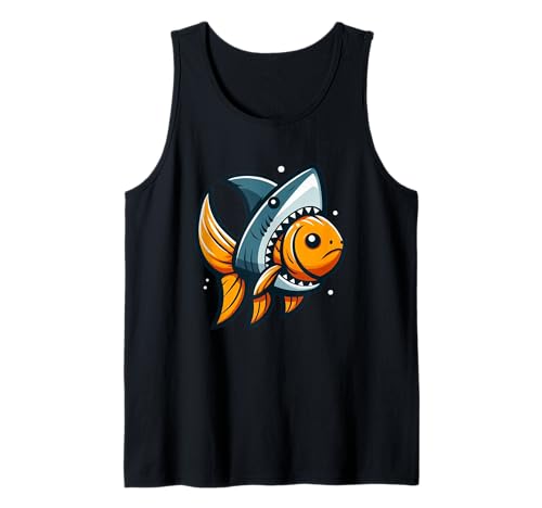 Goldfisch mit Haifischflosse, Hustler Motivation Kinder Tank Top Goldfisch mit Haifischflosse, Hustler Motivation Kinder Tank Top von Ehrgeizfäden schleifen Kultur