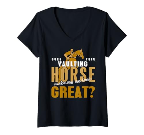 Damen Lustiger Pferde Vaulting Humor Schau Ich Fit Aus T-Shirt mit V-Ausschnitt Damen Lustiger Pferde Vaulting Humor Schau Ich Fit Aus T-Shirt mit V-Ausschnitt von Ehrgeizige Voltigierfans Mit Humor