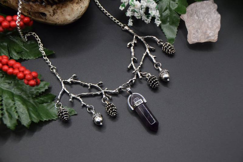 Astkette Elfentanz || Amethyst Pagan Gothic Mittelalter Wicca Schamane Witchy Witch Hexe Wiccan Pagangoth Forest Halbedelstein Magic Elfe von EichenhainHexe