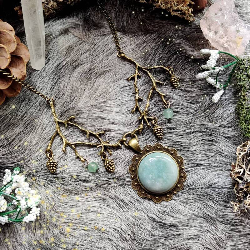 Astkette Waldreigen || Wicca Aventurin Moosachat Wiccan Witchy Hexe Magic Larp Mittelalter Gothic Pagan Pagangoth Goth Strega Fantasy Forest von EichenhainHexe