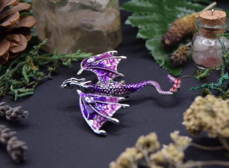 Brosche Drache Lila Pin Schulterdrache Geschenk Freundin Gothic Mittelalter Larp Goth Wicca Wiccan Witch Witchy Mystisch Pagangoth Pagan Brosche Drache Lila Pin Schulterdrache Geschenk Freundin Gothic Mittelalter Larp Goth Wicca Wiccan Witch Witchy Mystisch Pagangoth Pagan von EichenhainHexe