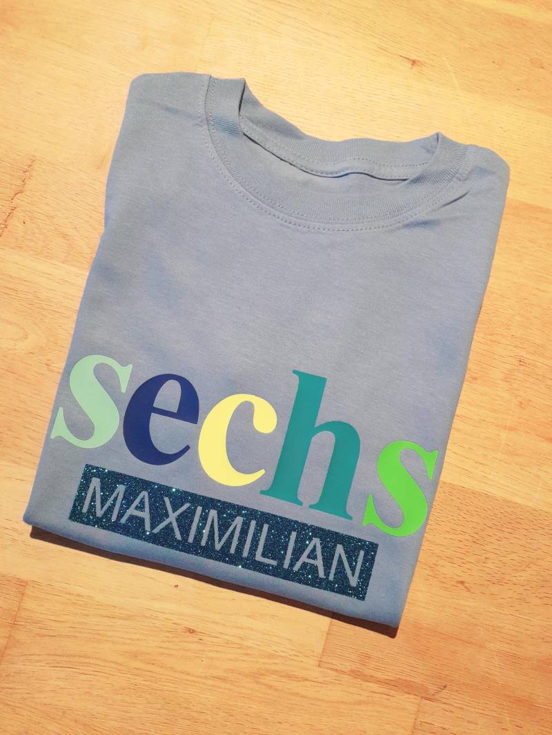 Geburtstagsshirt Zahl Und Name| Bunt | T-Shirt Mit Geburtstagszahl Namen Geburtstag von EichertDesigns