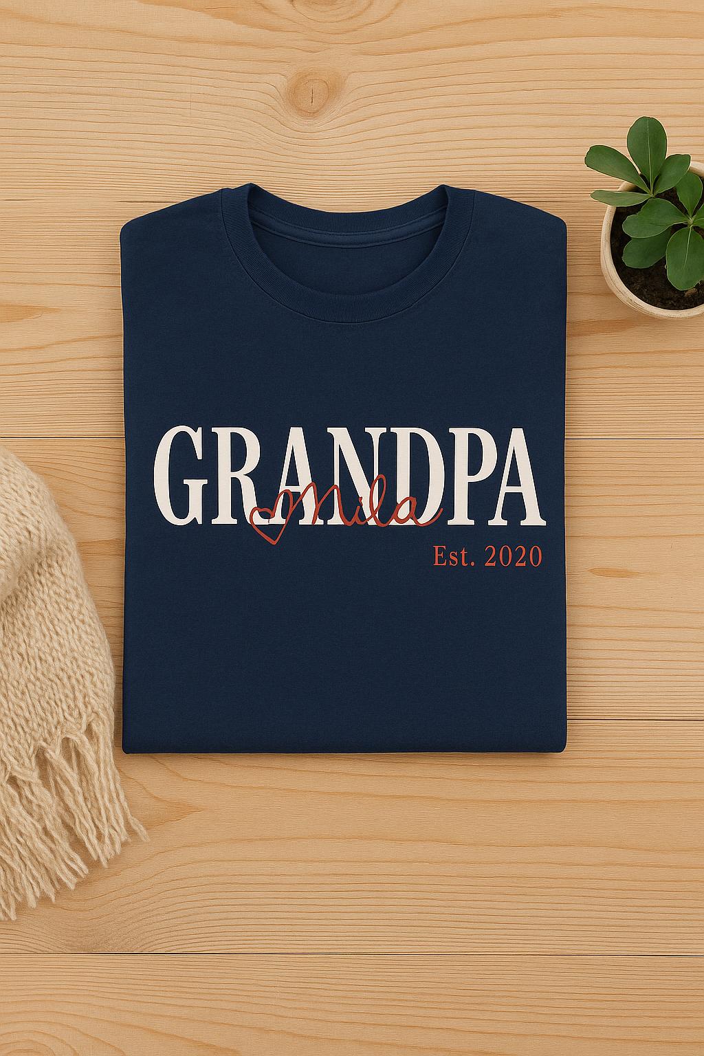 Personalisiertes Opa Shirt | Geschenk Für Vatertagsgeschenk Geburt Enkel Handgemachtes T-Shirt von EichertDesigns