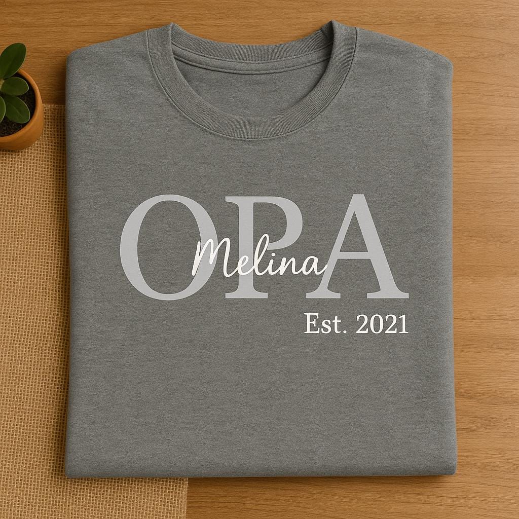 Personalisiertes Opa Shirt Mit Name Und Jahr - Geschenk Großvater Est. Vatertagsgeschenk Geschenkidee Für von EichertDesigns