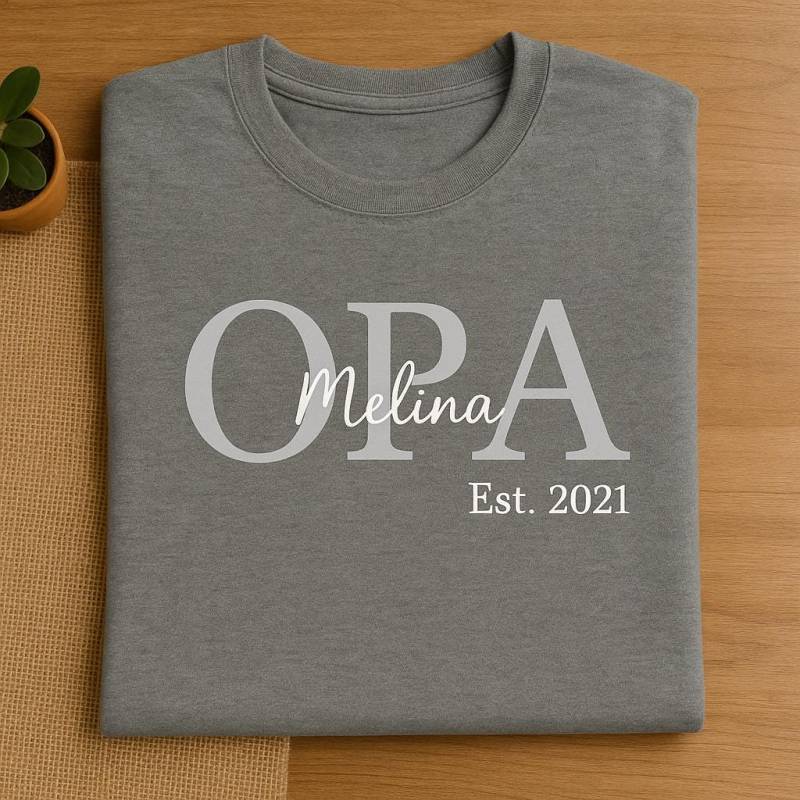 Personalisiertes Opa Shirt Mit Name Und Jahr - Geschenk Großvater Est. Vatertagsgeschenk Geschenkidee Für von EichertDesigns