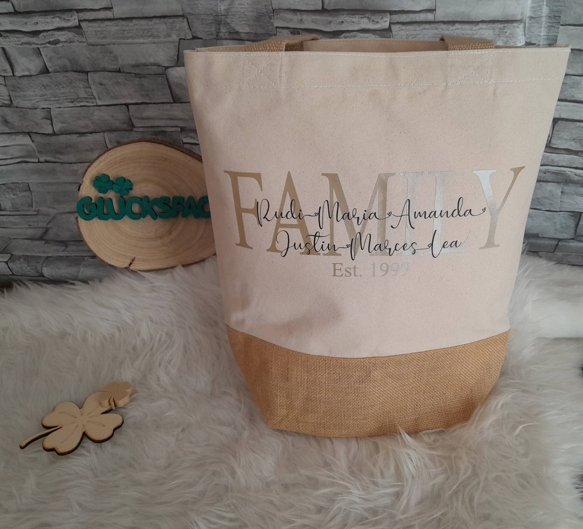 Shopper in 3 Größen| Tasche | Family Familie Mit Vornamen Personalisiert von EichertDesigns