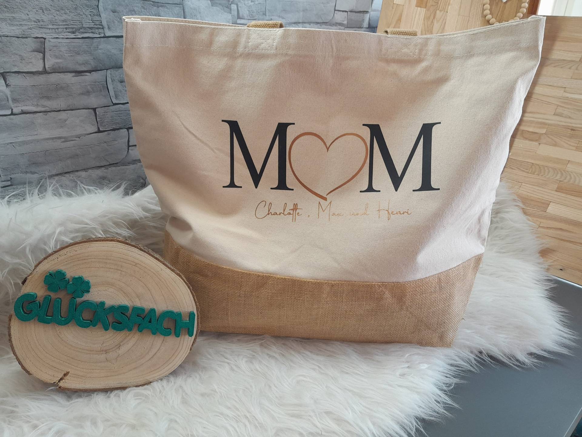 Shopper in 3 Größen| Tasche | Mom Kinder Personalisiert Mit Herzsymbol von EichertDesigns