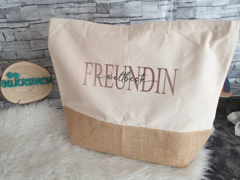 Shopper in 3 Größen| Tasche | Weltbeste Freundin Beste Personalisiert von EichertDesigns
